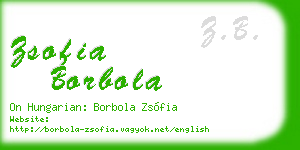 zsofia borbola business card